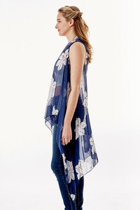 LILY FLORAL CHIFFON VEST COVER UP-LOF1264