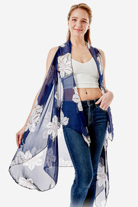 LILY FLORAL CHIFFON VEST COVER UP-LOF1264