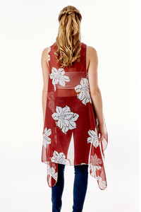 LILY FLORAL CHIFFON VEST COVER UP-LOF1264