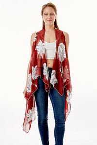 LILY FLORAL CHIFFON VEST COVER UP-LOF1264