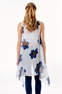 LILY FLORAL CHIFFON VEST COVER UP-LOF1264
