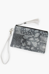 BANDANA DENIM PRINT POUCH WITH WRISTLET-EBG10270-S