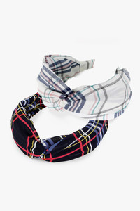 PLAID PATTERN TWISTED HEADBAND-EHD10116