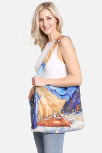 CAFE TERRACE AT NIGHT PAINTING BEACH TOWEL BAG-JTB002-30