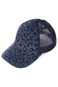C.C LEOPARD PATTERN CRISS CROSS PONYCAP-BT-1012