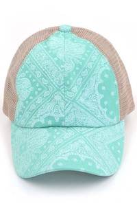C.C PAISLEY BANDANA CRISS CROSS PONYCAP-BT-1010