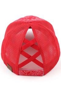 C.C PAISLEY BANDANA CRISS CROSS PONYCAP-BT-1010