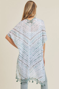 MULTI DASH PATTERN TASSEL KIMONO-MS0179