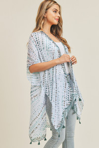 MULTI DASH PATTERN TASSEL KIMONO-MS0179