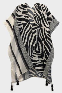 Zebra Print Tassels Kimono