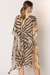 Zebra Print Tassels Kimono