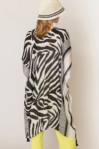 Zebra Print Tassels Kimono