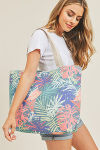 HAND DRAWN TROPICAL TOTE BAG-MB0136