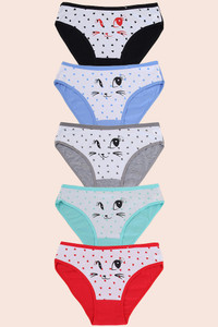ASSORTED PATTERN CAT GRAPHIC PANTY-F521 (5pc)