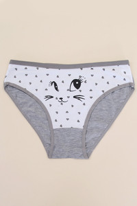 ASSORTED PATTERN CAT GRAPHIC PANTY-F521 (5pc)
