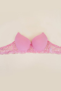 SOLID LACE TRIM BRA-6846 (6pc)