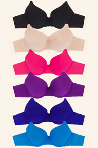 COLOR ASSORTED PLAIN BRA-B038 (6pc)