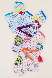 CATS with POLKA DOTS PATTERN GIRL'S PANTY-C323 (5pc)