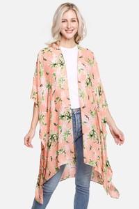 Floral pattern print kimono 