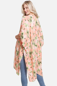 Floral pattern print kimono 