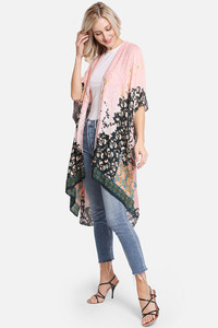 Mixed pattern print cover up
