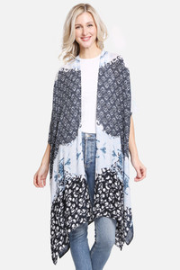 Mixed pattern print cover up
