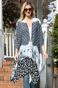 Mixed pattern print cover up
