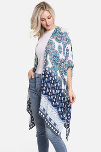 Mixed pattern print cover up
