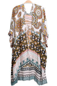 Mixed pattern print cover up
