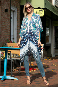 Mixed pattern print cover up
