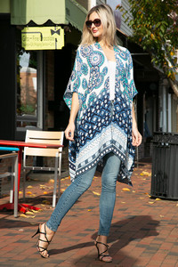 Mixed pattern print cover up
