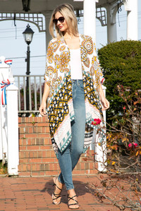 Mixed pattern print cover up
