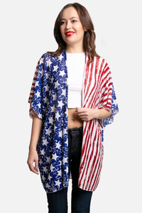 AMERICAN FLAG PATTERN PRINT COVER UP-JP1647