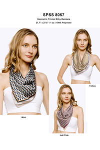 GEOMETRIC PATTERN PRINTED SILKY BANDANA-SPSS8057