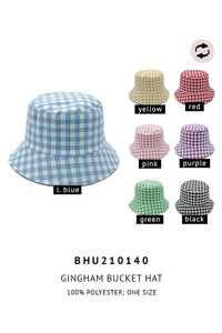 GINGHAM REVERSIBLE BUCKET HAT-BHU210140
