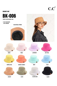 C.C TERRY CLOTH BUCKET HAT-BK-006