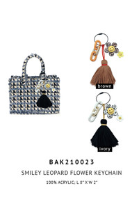 SMILEY LEOPARD FLOWER KEYCHAIN-BAK210023