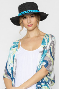 CHAIN ACCENT BOATER HAT-BHP210065