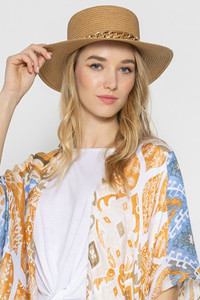 CHAIN ACCENT BOATER HAT-BHP210065