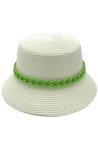 CHAIN BAND STRAW BUCKET HAT-BHU210089