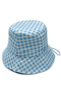 GINGHAM PATTERN DARW STRING BUCKET HAT-BHU210139