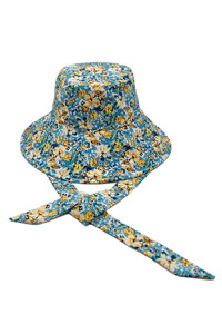 FLORAL PRINT CHIN TIE BUCKET HAT-WHU210107