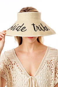 BRIDE TRIBE ROLL UP PAPER VISOR HAT-LOH182