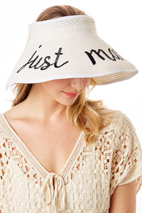 JUST MARRIED ROLL UP PAPER VISOR HAT-LOH183
