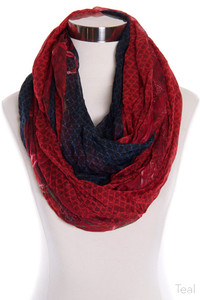 CHAIN BUCKLE PRINT INFINITY SCARF-SBE-389