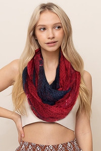 CHAIN BUCKLE PRINT INFINITY SCARF-SBE-389