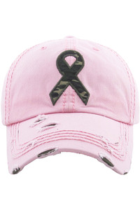 CAMO RIBBON WASHED VINTAGE BASEBALL CAP-KBVT-213