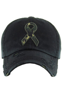 CAMO RIBBON WASHED VINTAGE BASEBALL CAP-KBVT-213