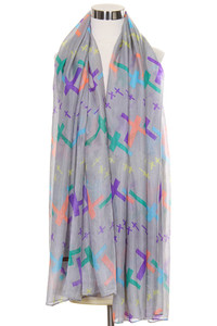 MULTI COLOR CROSS PATTERN PRINT OBLONG SCARF-SW-605