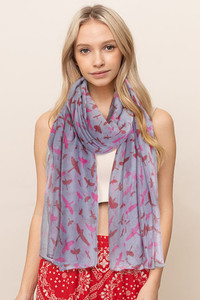 BIRD PATTERN PRINT SCARF-KD-031